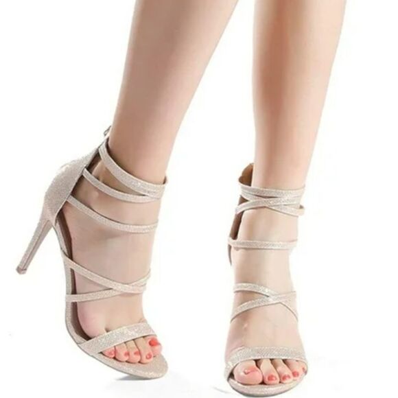 BRAND NEW DREAM PAIR OPEN-TOE  ANKLE STRAPPY BACK ZIPPER HIGH HEELED SANDALS - Picture 16 of 16